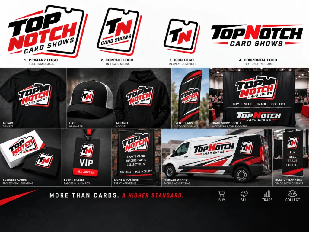 Top Notch Card Shows proposed brand concept