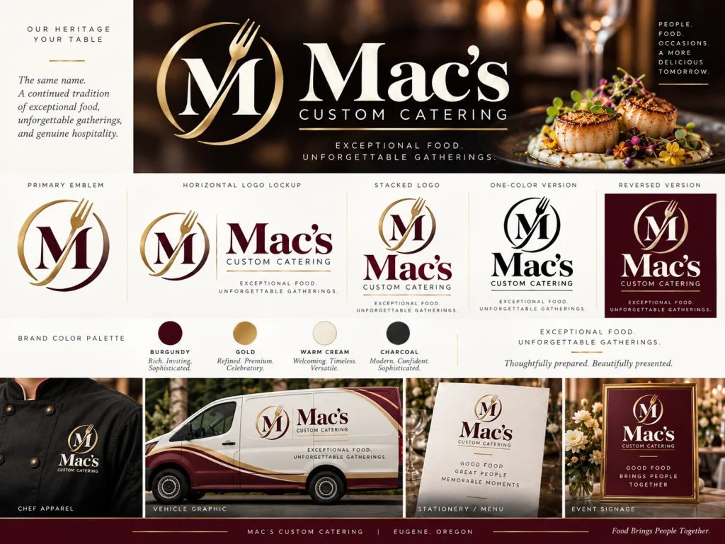 Mac's Restaurant & Custom Catering proposed brand concept